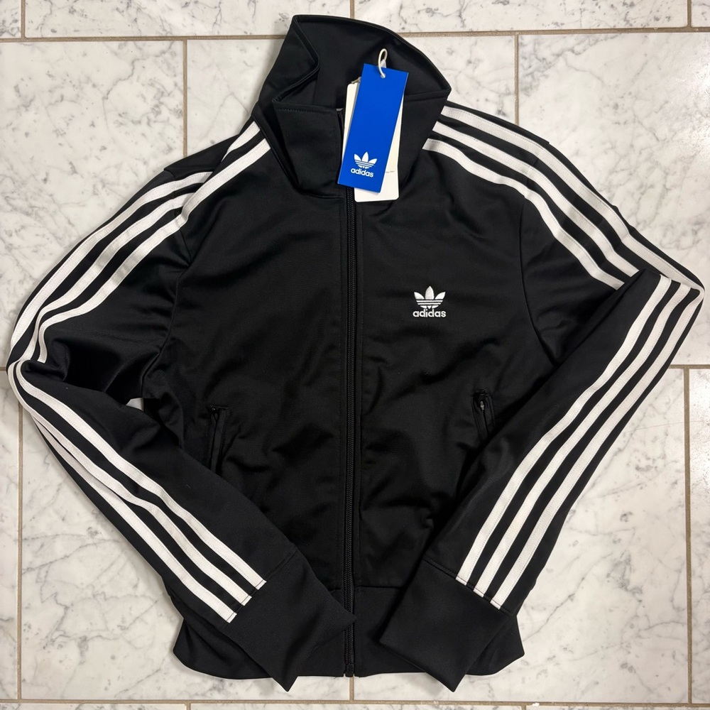 adidas women Primegreen Essentials Warm-Up 3-Stripes Track Jacket Zip Up Size L - Picture 3 of 5
